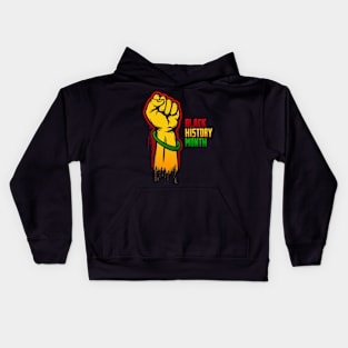 black history month fist colorful Kids Hoodie